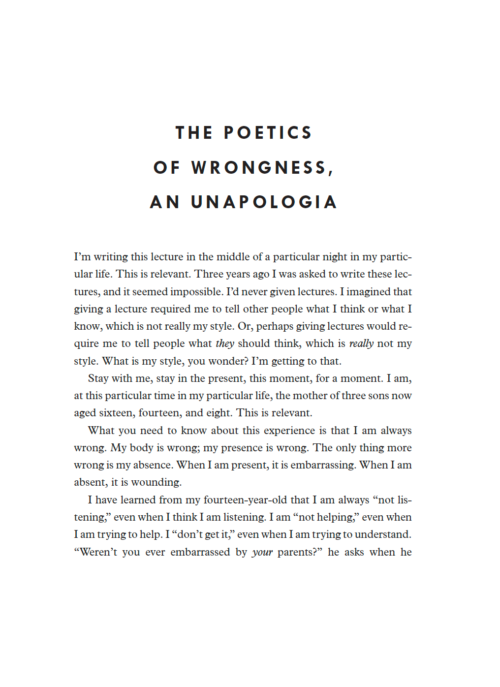 The Poetics of Wrongness