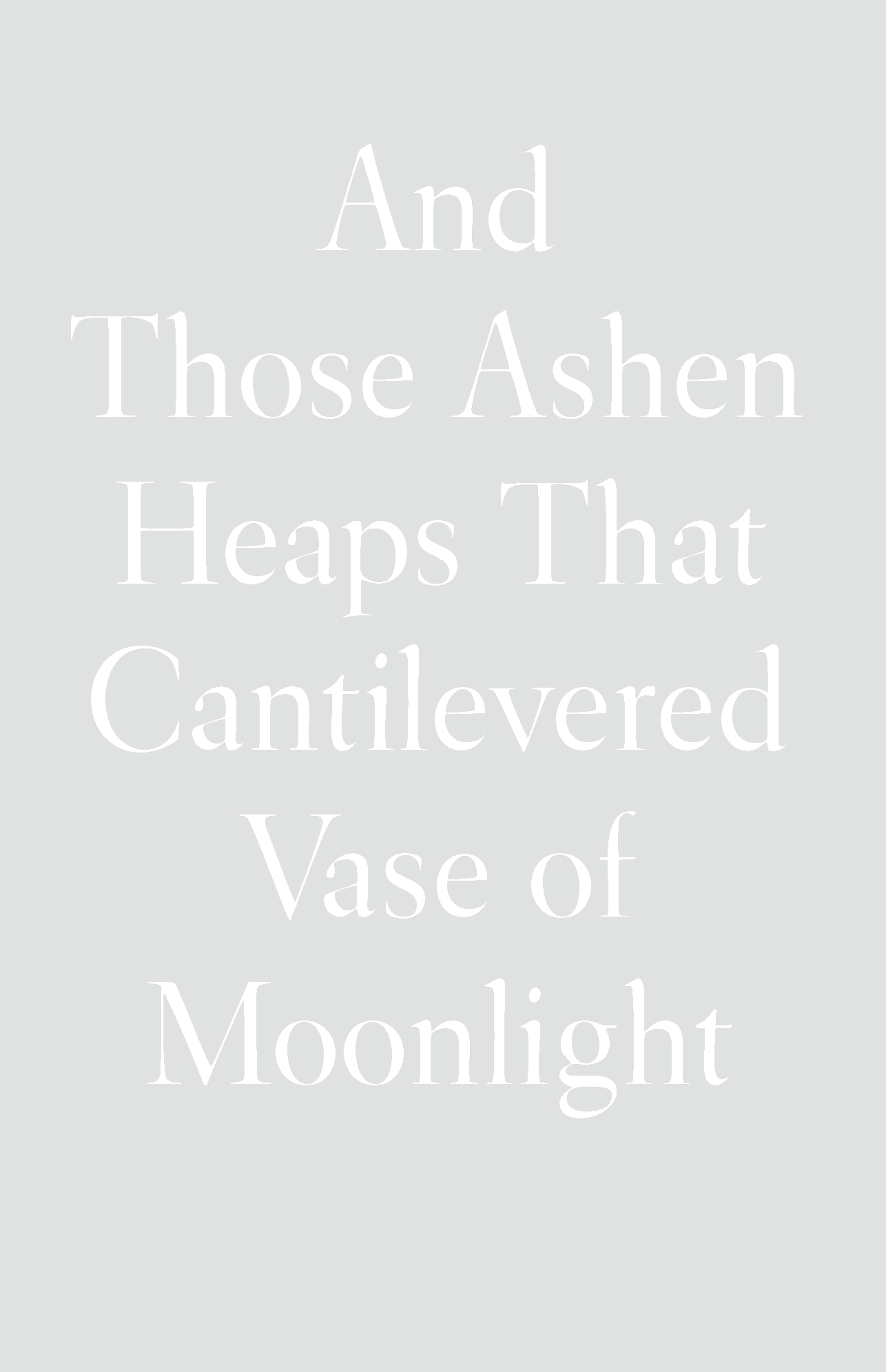 And Those Ashen Heaps That Cantilevered Vase of Moonlight - limited edition hardcover